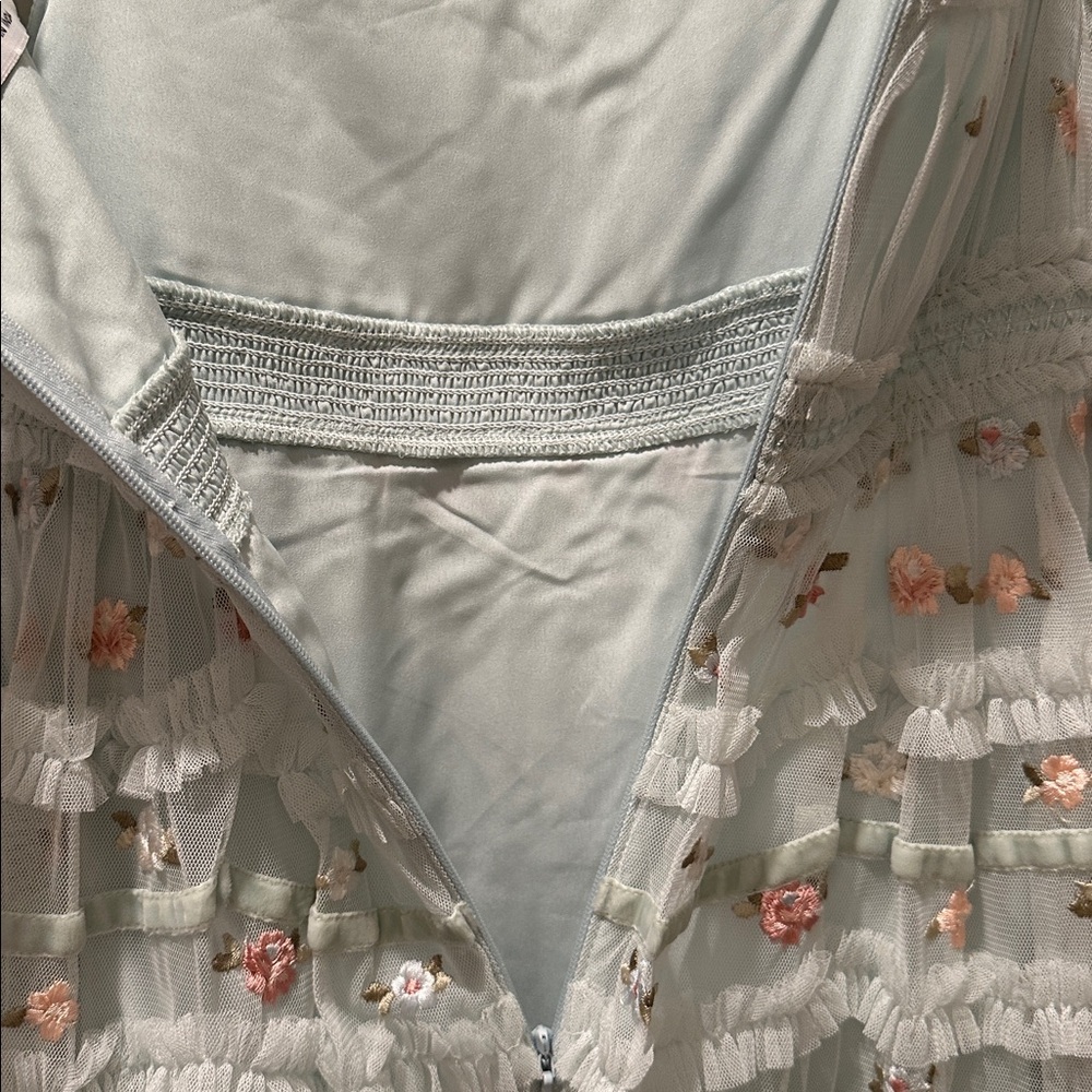 Mac Duggal Girls Ruffled Floral Embroidered Gown - Picture 12 of 15